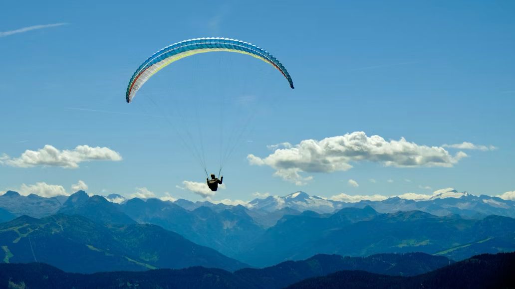 Paragliding above Morzine valley