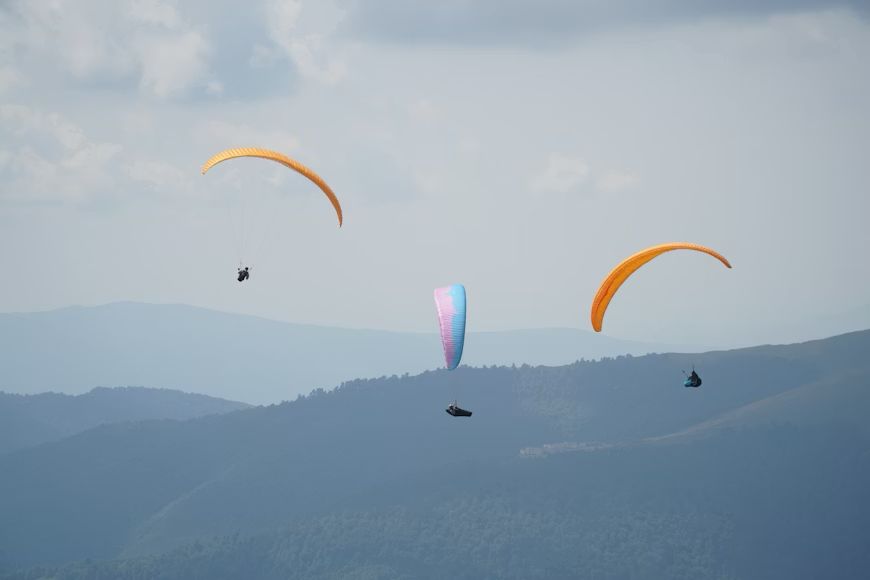Paragliding thermal flight above Morzine