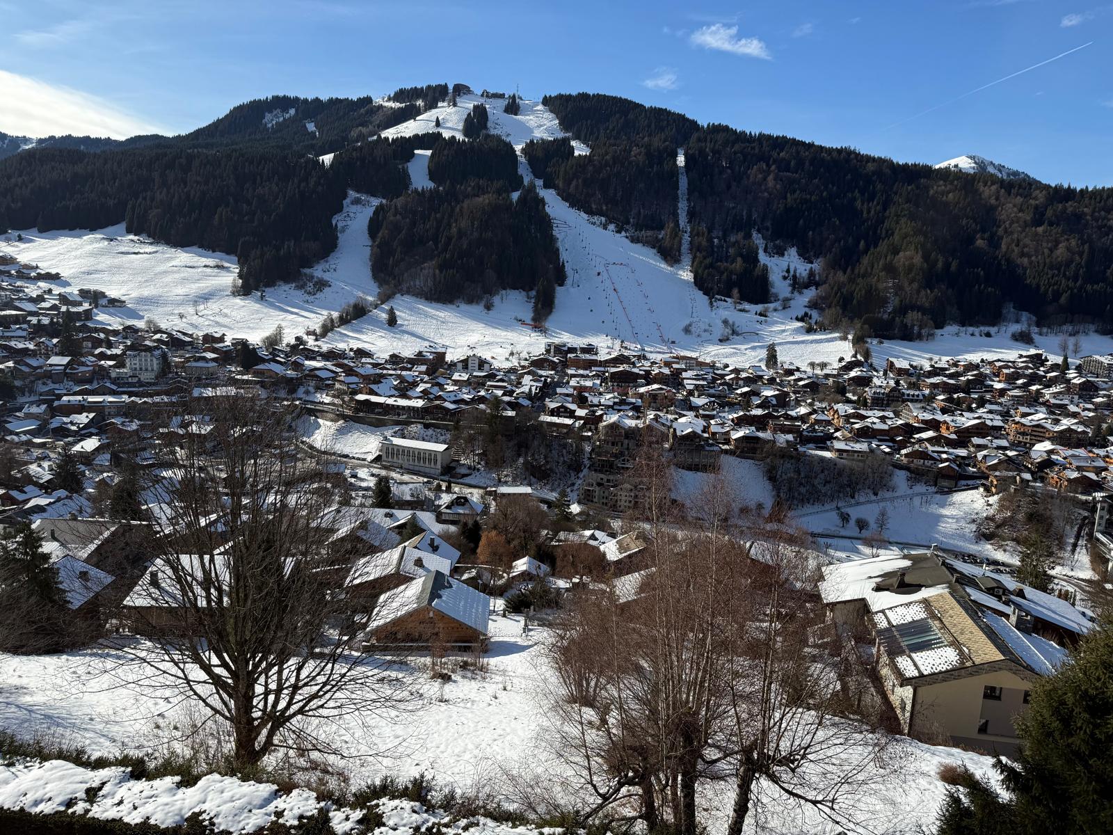 Vue sur Morzine sous la neige